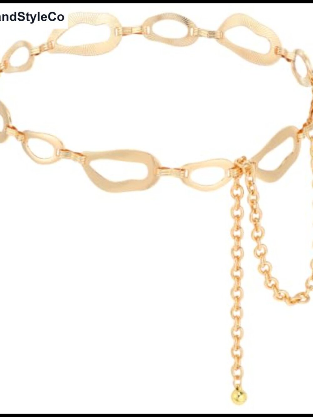 Gold Plated Metal Waist Chain Belt for Women Dresses Adjustable Alloy Belt